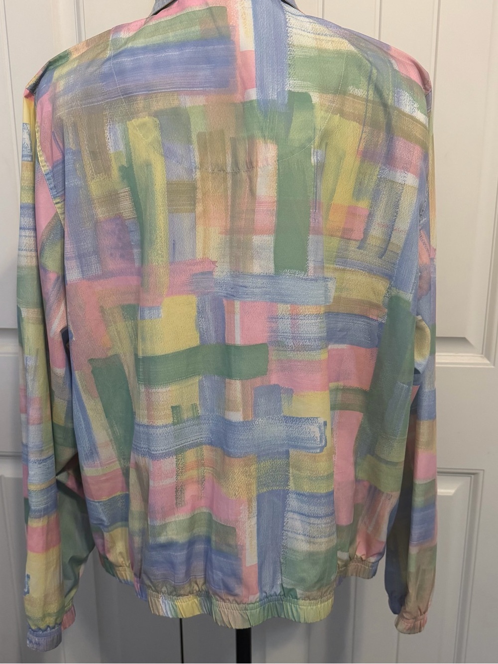 Vintage Koret Sport Pastel Brushstroke Zip Front Jacket Pockets Lightweight XL - Picture 7 of 7